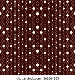 Outline seamless pattern with geometric figures. Repeated circles ornamental abstract background. Modern ornamental motif. Digital paper, textile print, page fill. Vector art.
