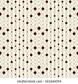 Outline seamless pattern with geometric figures. Repeated circles ornamental abstract background. Modern ornamental motif. Digital paper, textile print, page fill. Vector art.
