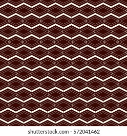Outline seamless pattern with geometric figures. Repeated diamond ornamental abstract background. Rhombuses and lines motif. Modern style digital paper, textile print, page fill. Vector art