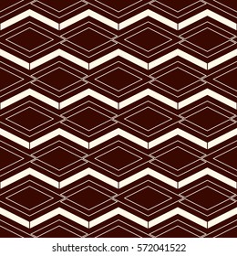 Outline seamless pattern with geometric figures. Repeated diamond ornamental abstract background. Rhombuses and lines motif. Modern style digital paper, textile print, page fill. Vector art