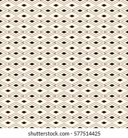 Outline seamless pattern with geometric figures. Repeated diamond ornamental abstract background. Rhombuses and lozenges motif. Modern style digital paper, textile print, page fill. Vector art