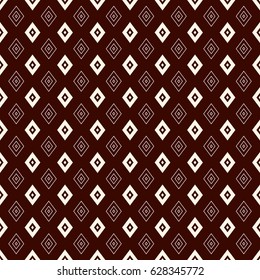 Outline seamless pattern with geometric figures. Repeated diamond ornamental abstract background. Rhombuses and lozenges motif. Modern style digital paper, textile print, page fill. Vector art