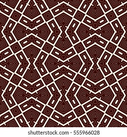 Outline seamless pattern with geometric ornament. Modern style background. Repeated figures wallpaper. Ethnic motif. Digital paper, textile print, page fill. Vector art