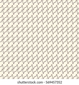 Outline seamless pattern with horizontal jagged lines . Repeated sharp edges stripes background. Waves abstract wallpaper. Mountains motif. Digital paper, textile print. Vector illustration.