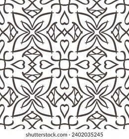 Outline seamless pattern isolated. Doodle hand drawn art. Sketch vector stock illustration. EPS 10