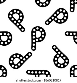Outline seamless pattern with polka-dot russian alphabet letter on white background. Cute black and white font in flat style. Geometric letter print.
Stock vector illustration for design, decor