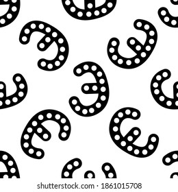 Outline seamless pattern with polka-dot russian alphabet letter on white background. Cute black and white font in flat style. Geometric letter print.
Stock vector illustration for design, decor
