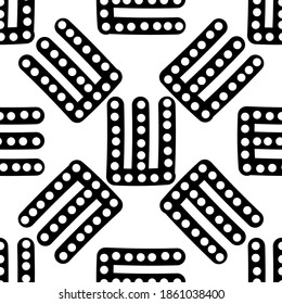 Outline seamless pattern with polka-dot russian alphabet letter on white background. Cute black and white font in flat style. Geometric letter print.
Stock vector illustration for design, decor