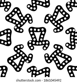 Outline seamless pattern with polka-dot russian alphabet letter on white background. Cute black and white font in flat style. Geometric letter print.
Stock vector illustration for design, decor