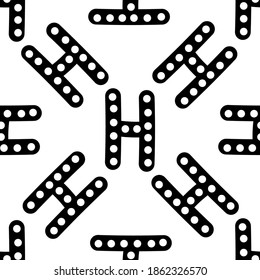 Outline seamless pattern with polka-dot russian alphabet letter on white background. Cute black and white font in flat style. Geometric letter print.
Stock vector illustration for design, decor
