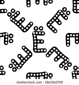 Outline seamless pattern with polka-dot russian alphabet letter on white background. Cute black and white font in flat style. Geometric letter print.
Stock vector illustration for design, decor