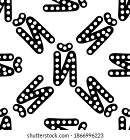 Outline seamless pattern with polka-dot russian alphabet letter on white background. Cute black and white font in flat style. Geometric letter print.
Stock vector illustration for design, decor