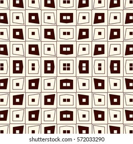Outline seamless pattern with repeated geometric figures. Ethnic wallpaper. Ornamental abstract background. Tribal motif. Digital paper, textile print, page fill. Vector art