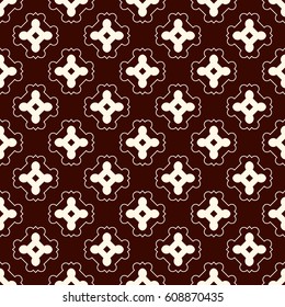 Outline seamless pattern with repeated geometric figures. Ornamental abstract background. Oriental motif. Digital paper for textile print, page fill. Vector art illustration