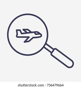 Outline search airplane icon illustration vector symbol