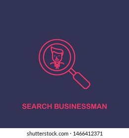 Outline search businessman icon.search businessman vector illustration. Symbol for web and mobile