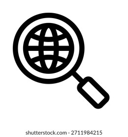 Icono de motor de búsqueda de esquema para consulta de Web, búsqueda en línea y búsqueda.