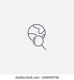 Icono de globo de búsqueda de esquema.ilustración vectorial de globo de búsqueda. Símbolo de web y móvil