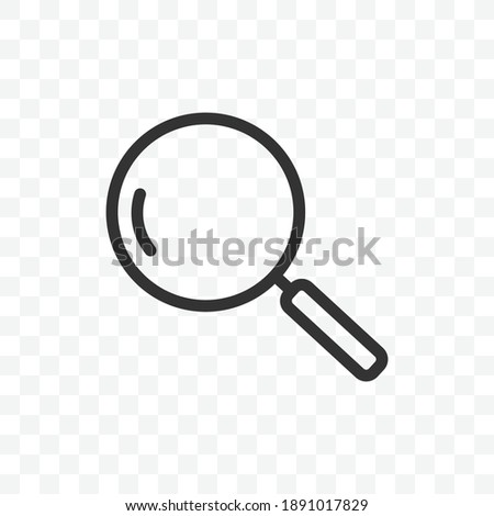 Outline search icon vector illustration isolated sign symbol - black and white style in transparent background.