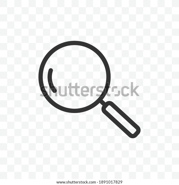 Outline search\
icon vector illustration isolated sign symbol - black and white\
style in transparent\
background.
