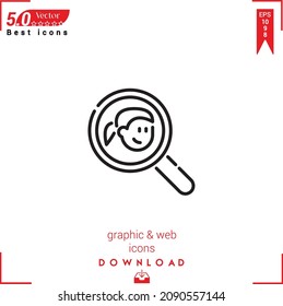 Outline search Icon. search icon vector isolated on white background. Graphic design, material-design, Best sellers icons, mobile application, UI UX design, EPS 10 format vector