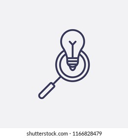 Outline search idea icon illustration,vector light sign symbol