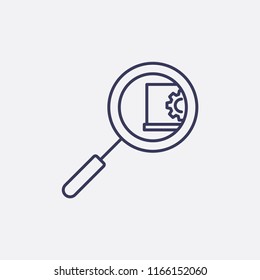 Outline search laptop problem icon illustration,vector error sign symbol