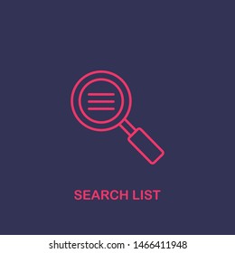 Outline search list icon.search list vector illustration. Symbol for web and mobile