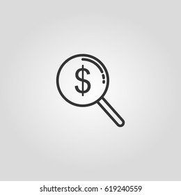 Outline search money  web icon illustration vector symbol