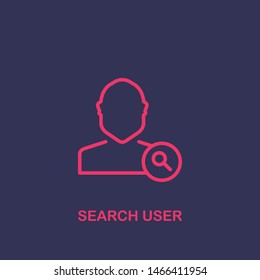 Outline search user icon.search user vector illustration. Symbol for web and mobile