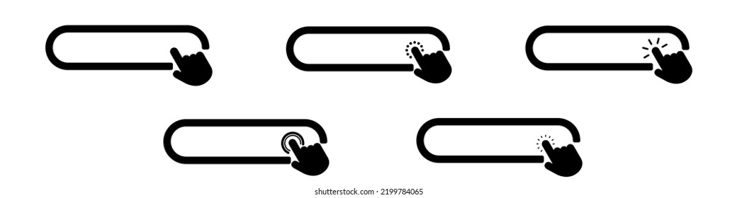 Outline searching vector icon. Cursor button image. Web search concept.