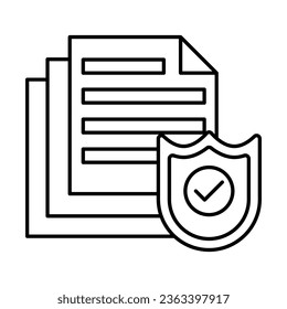 outline security Big data icon on white background, icon design for apps, presentation, banner, sign, symbol, logo. Artificial intelligence icon concept. vector illustration.