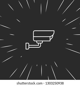 Outline security camera icon illustration isolated vector sign symbol
