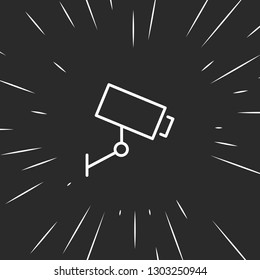Outline security camera icon illustration isolated vector sign symbol