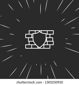 Outline security wall icon illustration isolated vector sign symbol
