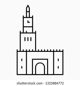 Outline seif palace pixel perfect vector icon