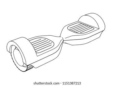  outline self-balancing scooter vector