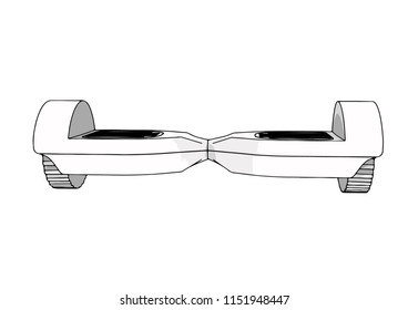  outline self-balancing scooter vector