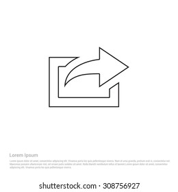 Outline send arrow  Icon, Vector Illustration, Flat pictogram icon