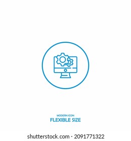 Outline seo icon illustration vector symbol for optimization, marketing, web, business, service, sign, computer, link, consulting