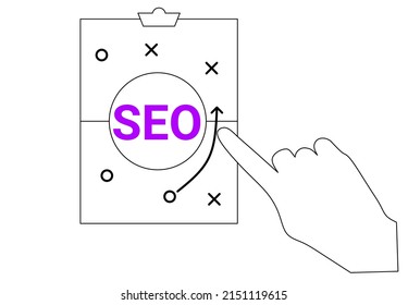 outline seo strategy ilustration vector
