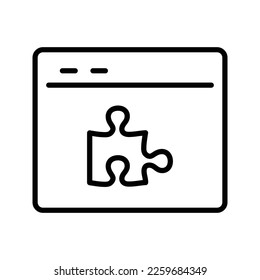 Umriss-SEO-Website-Puzzle, Vektorsymbol