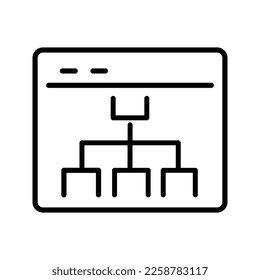 outline SEO website sitemap vector icon illustration
