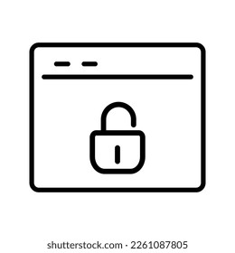 Umriss-SEO-Website unverschlossen Vektorsymbol