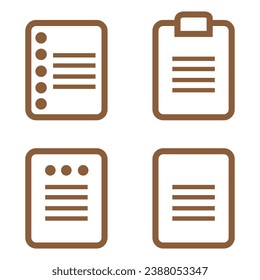 Outline series memo icon and vector