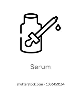 outline serum vector icon. isolated black simple line element illustration from beauty concept. editable vector stroke serum icon on white background
