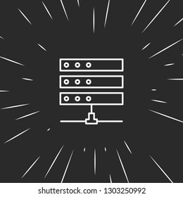Outline server icon illustration isolated vector sign symbol