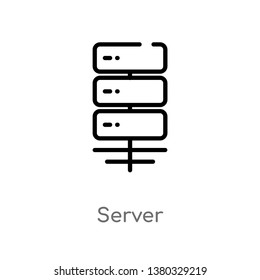outline server vector icon. isolated black simple line element illustration from electronic devices concept. editable vector stroke server icon on white background