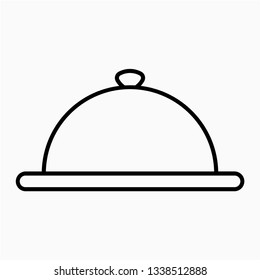 Outline serving dish vector icon