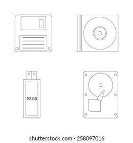 Outline set of computer storage devices